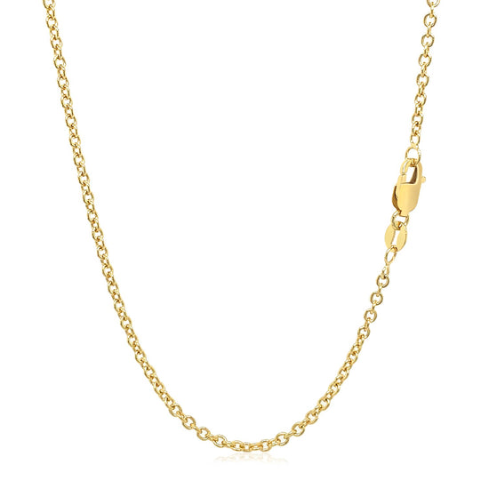 14k Yellow Gold Round Cable Link Chain 1.9mm