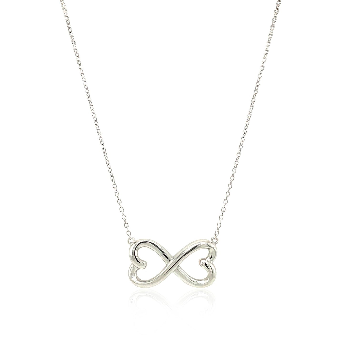 Sterling Silver Infinity Double Heart Necklace