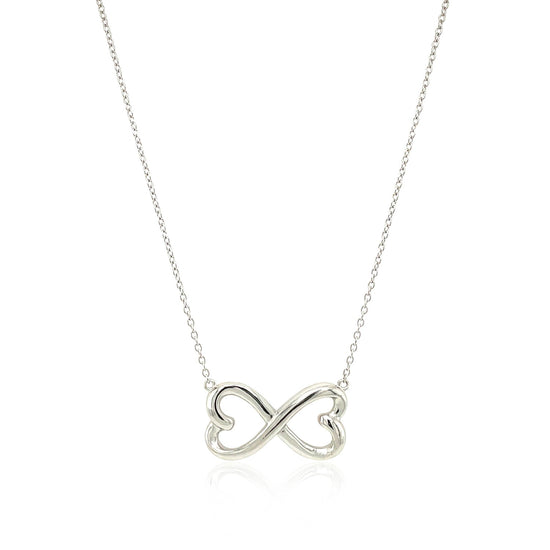 Sterling Silver Infinity Double Heart Necklace