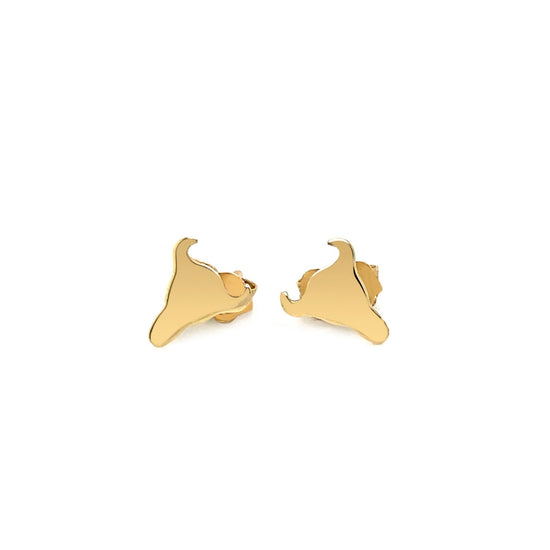 14K Yellow Gold Longhorn Earrings