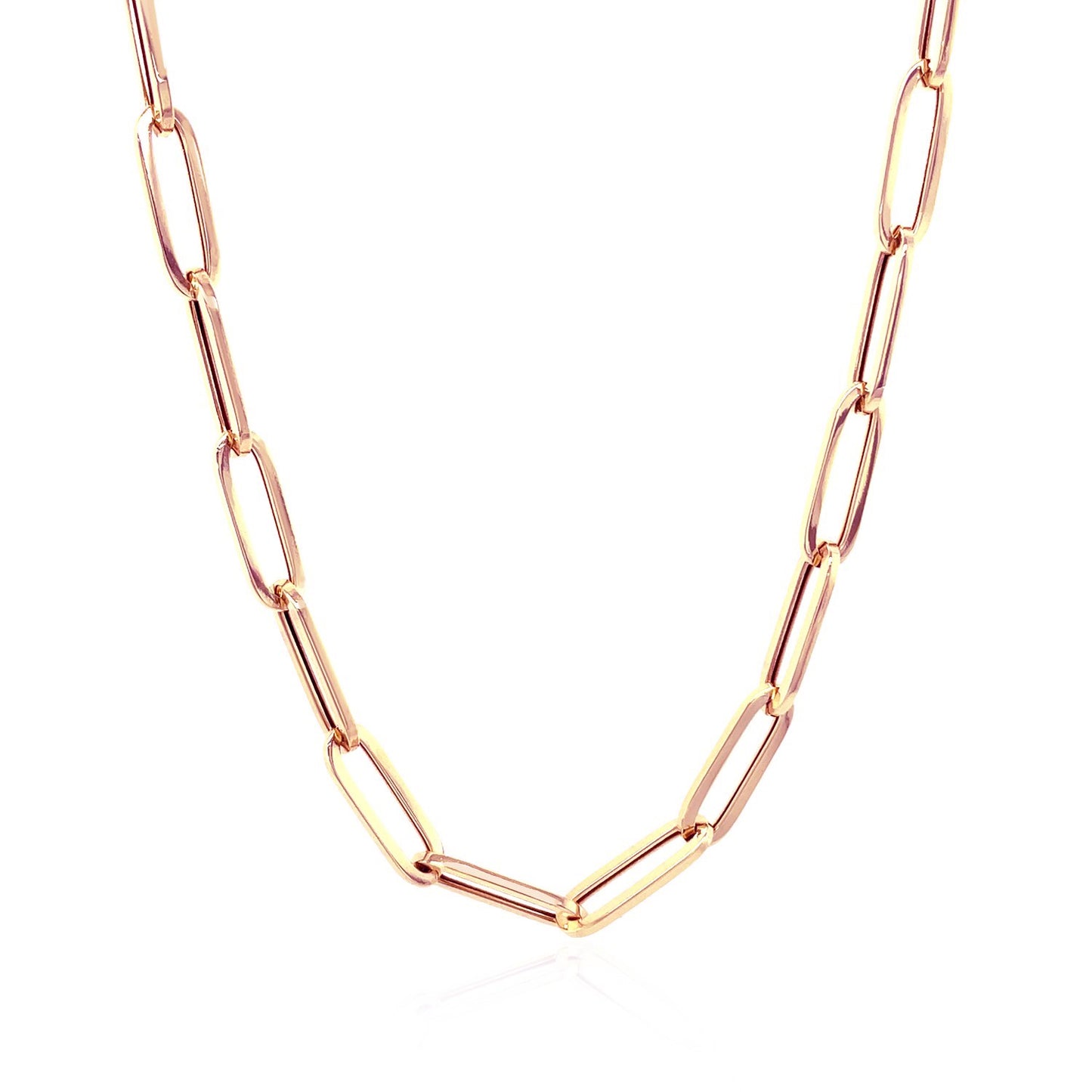 14K Rose Gold Bold Paperclip Chain (4.2 mm)