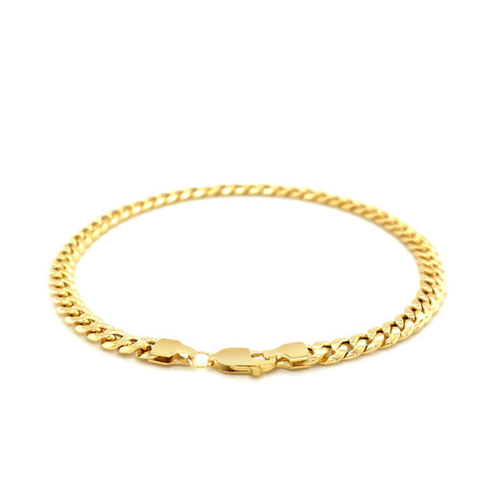 4.5mm 14k Yellow Gold Miami Cuban Semi Solid Bracelet