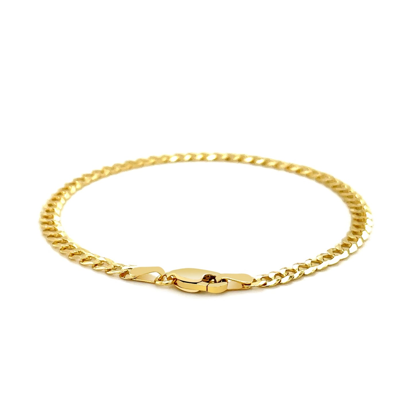 3.6mm 14k Yellow Gold Solid Curb Bracelet