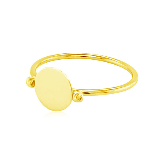 14k Yellow Gold Ring with Polished Oval