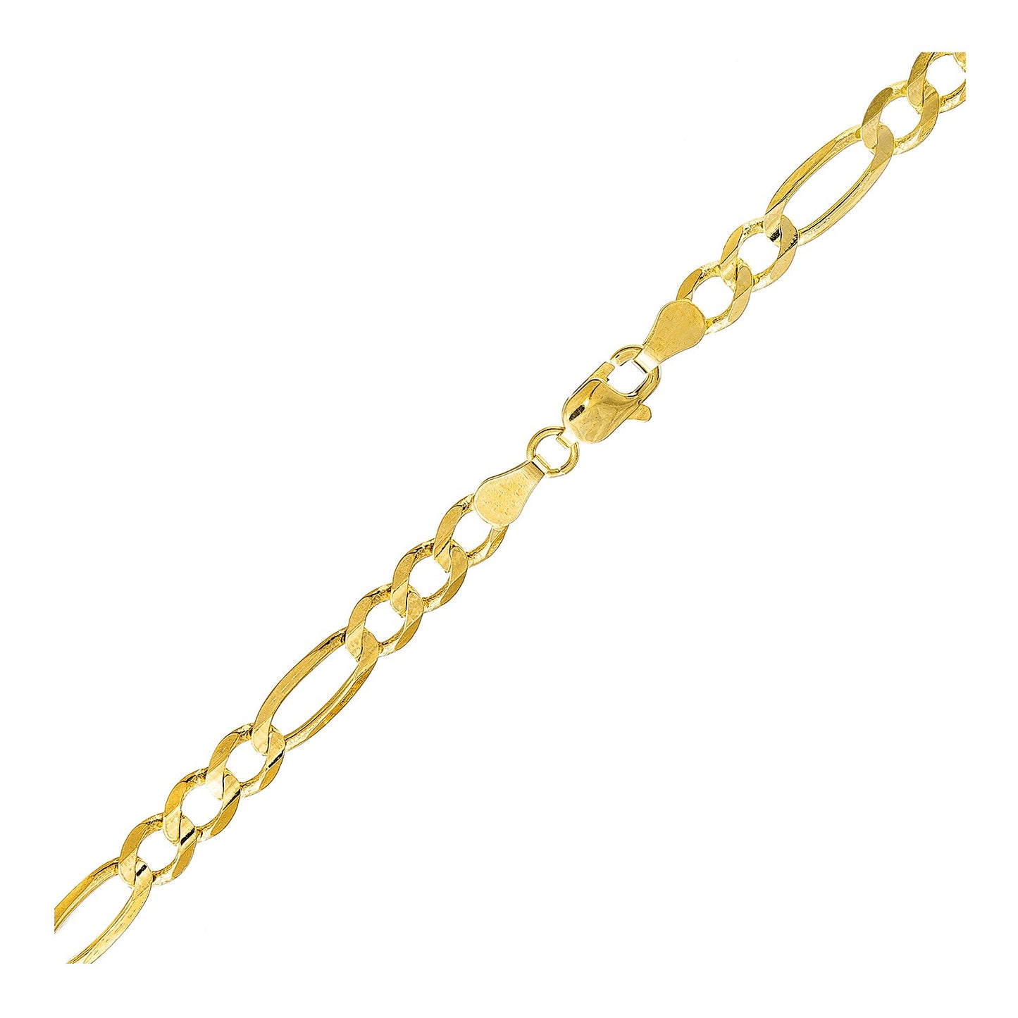 5.4mm 10k Yellow Gold Lite Figaro Bracelet