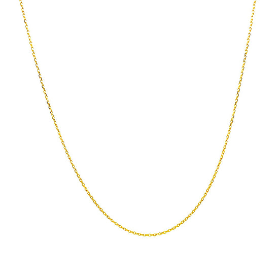 14k Yellow Gold Diamond Cut Cable Link Chain 0.7mm